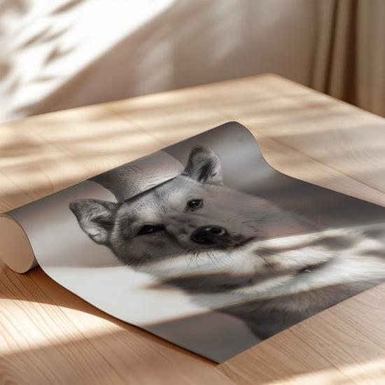 Poster Shiba Inu - Clin d'œil malicieux pour vos toilettes — Vierge - poster-enroullé