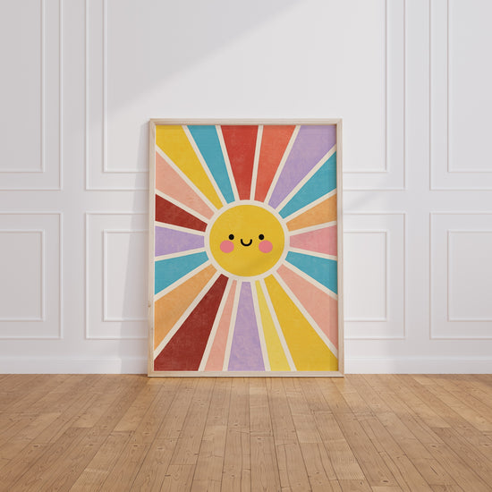 Poster Soleil souriant - Douceur colorée pour la chambre de bébé — Vierge - living-room