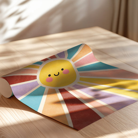 Poster Soleil souriant - Douceur colorée pour la chambre de bébé — Vierge - poster-enroullé