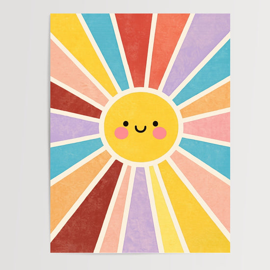 Poster Soleil souriant - Douceur colorée pour la chambre de bébé — Vierge - poster-presentation-produit