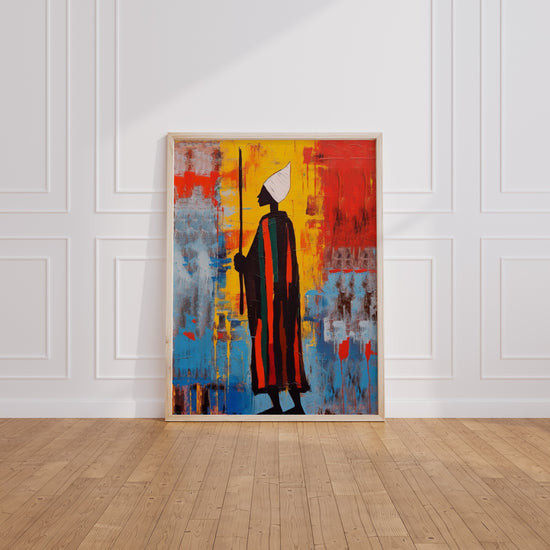 Poster Soufi africain - Silhouette spirituelle aux couleurs d'Afrique — Vierge - living-room