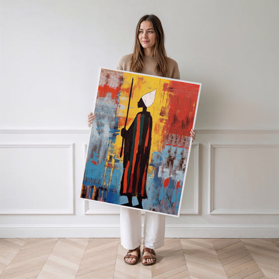 Poster Soufi africain - Silhouette spirituelle aux couleurs d'Afrique — Vierge - poster-femme-debout