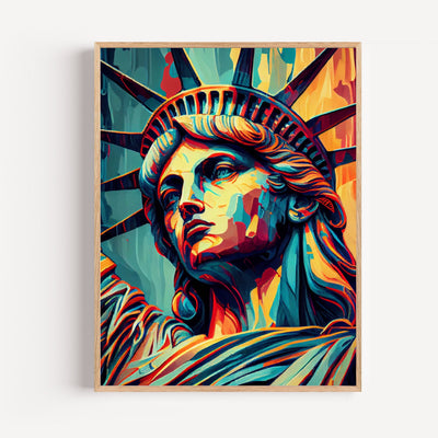 Poster Statue de la Liberté - New York en couleurs vibrantes