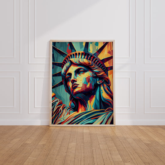 Poster Statue de la Liberté - New York en couleurs vibrantes — Vierge - living-room