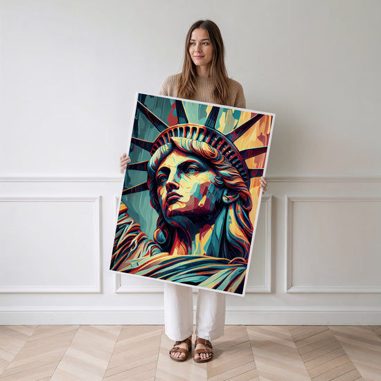 Poster Statue de la Liberté - New York en couleurs vibrantes — Vierge - poster-femme-debout