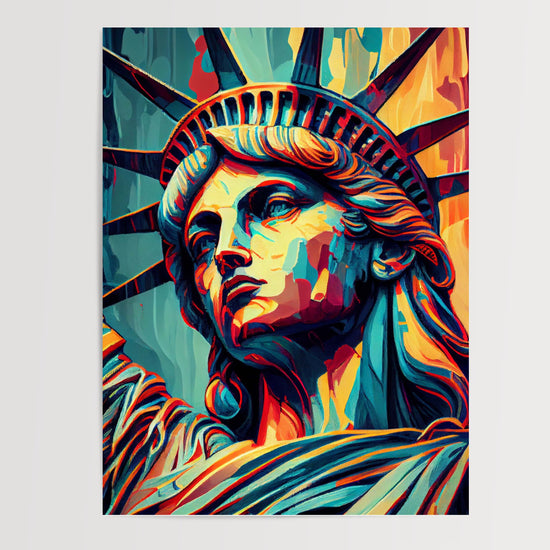 Poster Statue de la Liberté - New York en couleurs vibrantes — Vierge - poster-presentation-produit
