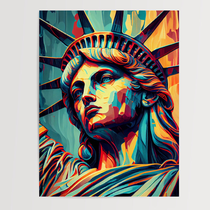 Poster Statue de la Liberté - New York en couleurs vibrantes — Vierge - poster-presentation-produit