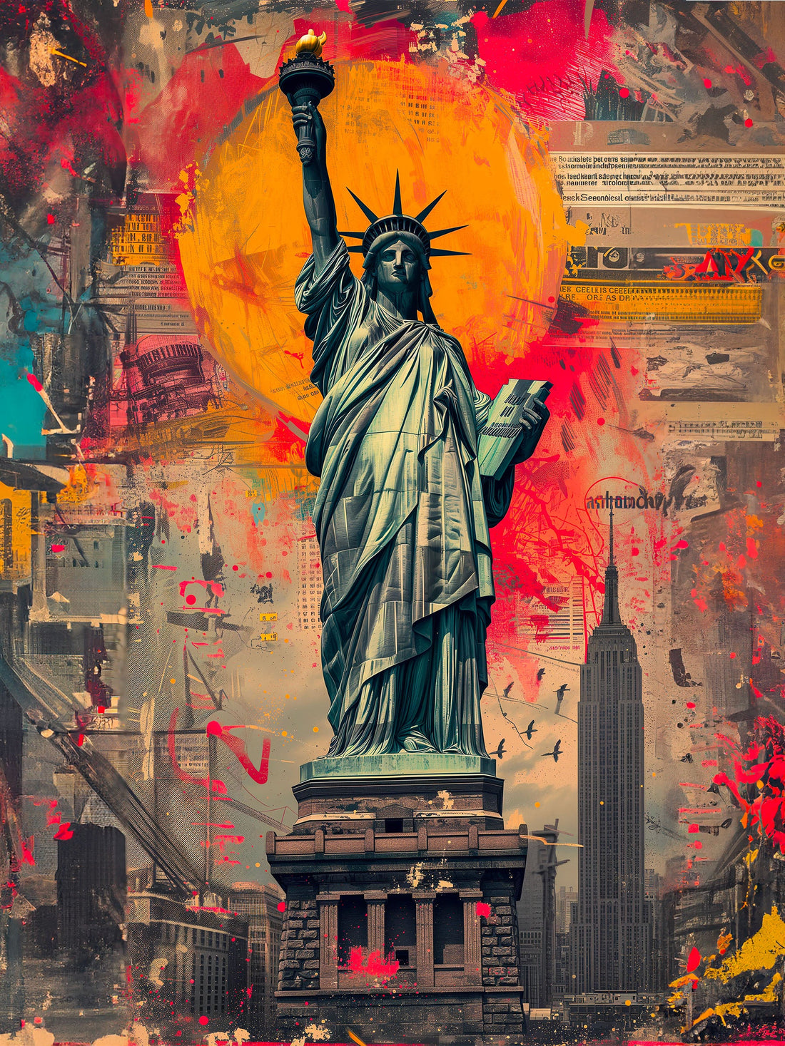 Poster Statue de la Liberté Pop Art - Icône new-yorkaise revisitée
