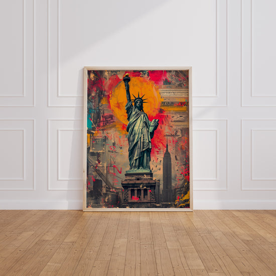 Poster Statue de la Liberté Pop Art - Icône new-yorkaise revisitée — Vierge - living-room