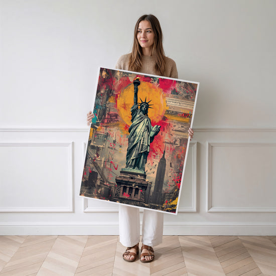 Poster Statue de la Liberté Pop Art - Icône new-yorkaise revisitée — Vierge - poster-femme-debout