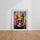 Poster Tête de mort couronnée - Street art royal et couleurs électriques — Vierge - living-room — passe-partout blanc