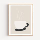 Poster Tasse de café - Douceur beige d'un matin qui prend son temps