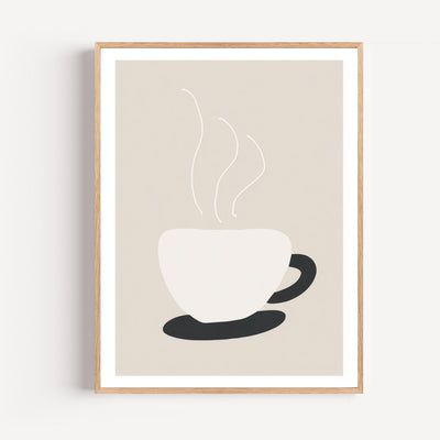 Poster Tasse de café - Douceur beige d'un matin qui prend son temps