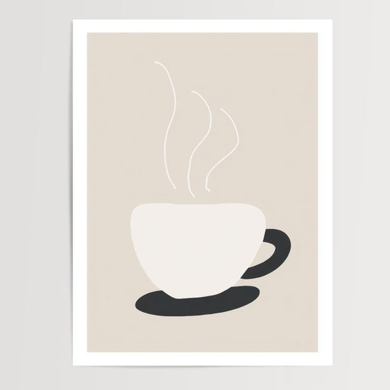 Poster Tasse de café - Douceur beige d'un matin qui prend son temps — Vierge - poster-presentation-produit