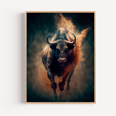 Bull Wall Art Print – Raw Power and Wild Presence