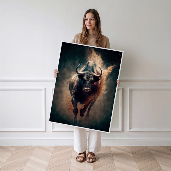 Poster Taureau - Puissance brute et allure sauvage — Vierge - poster-femme-debout