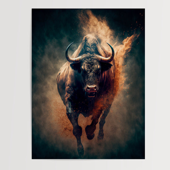 Poster Taureau - Puissance brute et allure sauvage — Vierge - poster-presentation-produit