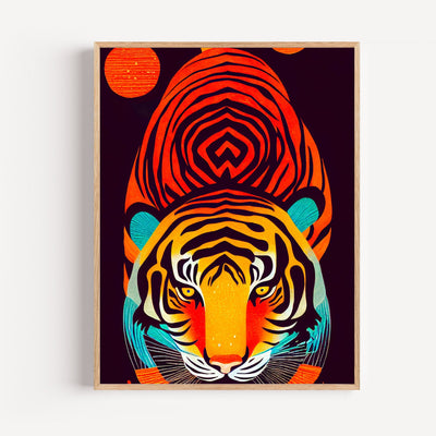 Póster Tigre japonés - Colores vibrantes y fuerza serena
