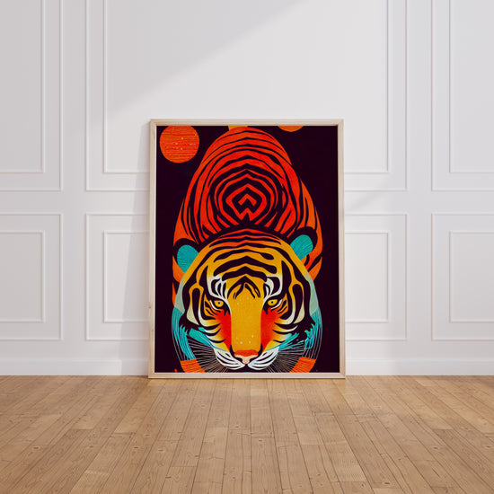 Poster Tigre japonais - Couleurs vibrantes et force tranquille — Vierge - living-room