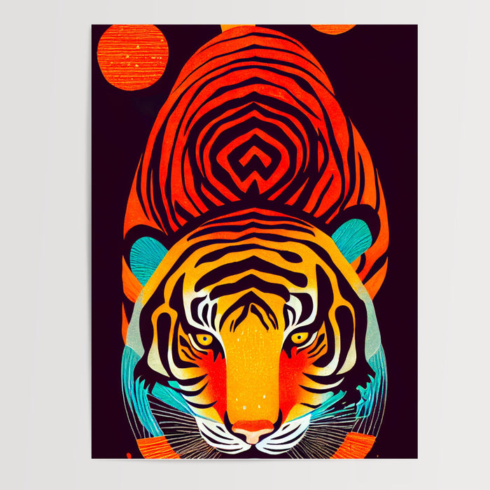 Poster Tigre japonais - Couleurs vibrantes et force tranquille — Vierge - poster-presentation-produit