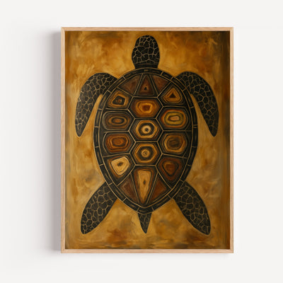 Poster Tortue tribale - Symbole de sagesse aux motifs ethniques