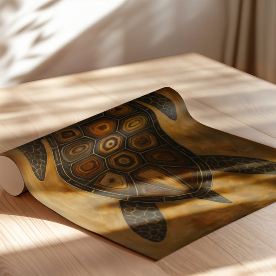 Poster Tortue tribale - Symbole de sagesse aux motifs ethniques — Vierge - poster-enroullé