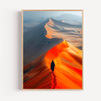 Poster Touareg dans le désert - Silhouette au cœur du Sahara