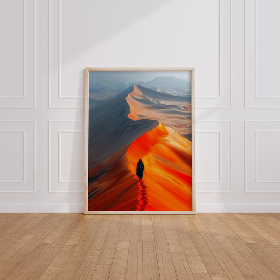 Poster Touareg dans le désert - Silhouette au cœur du Sahara — Vierge - living-room