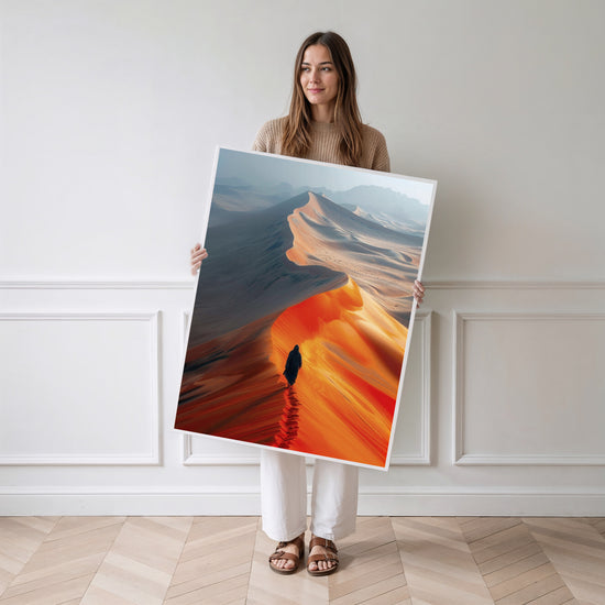 Poster Touareg dans le désert - Silhouette au cœur du Sahara — Vierge - poster-femme-debout