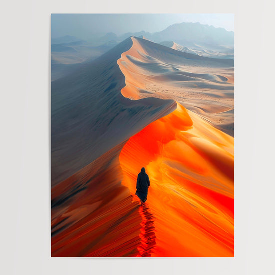 Poster Touareg dans le désert - Silhouette au cœur du Sahara — Vierge - poster-presentation-produit