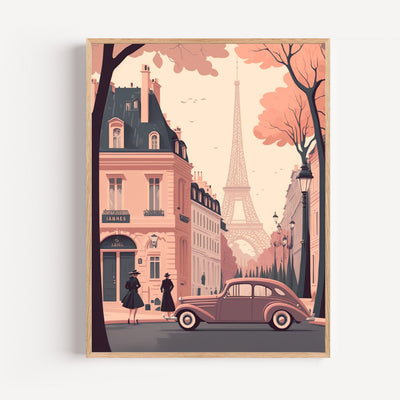 Poster Tour Eiffel - Douceur rétro d'un Paris des années 50