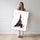 Poster Tour Eiffel - Encre noire et éclat fuchsia sur Paris — Vierge - poster-femme-debout — passe-partout blanc