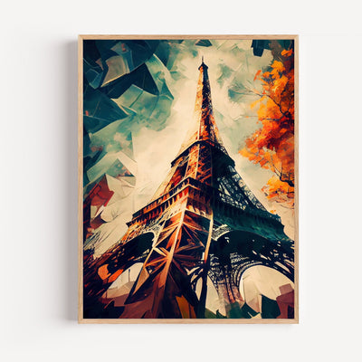 Poster Tour Eiffel - Paris en bleu blanc rouge