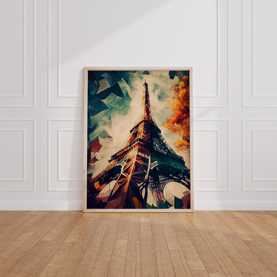 Poster Tour Eiffel - Paris en bleu blanc rouge — Vierge - living-room