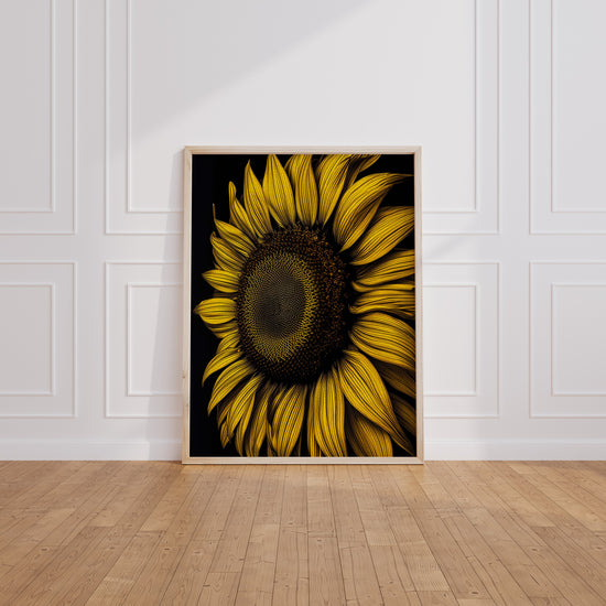 Poster Tournesol Op Art - Un soleil géométrique qui vibre — Vierge - living-room