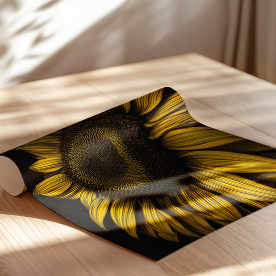 Poster Tournesol Op Art - Un soleil géométrique qui vibre — Vierge - poster-enroullé