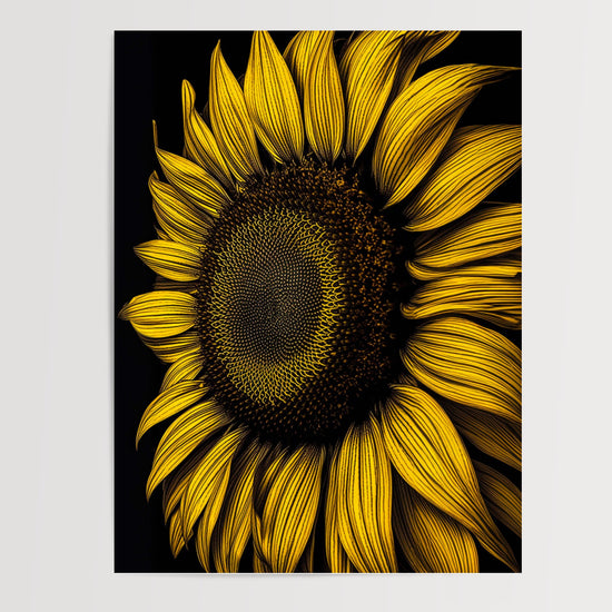 Poster Tournesol Op Art - Un soleil géométrique qui vibre — Vierge - poster-presentation-produit