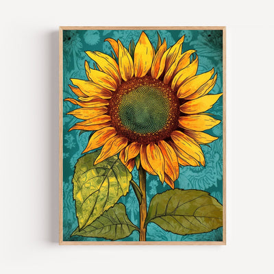 Poster Tournesol pop art - Un éclat de soleil sur vos murs