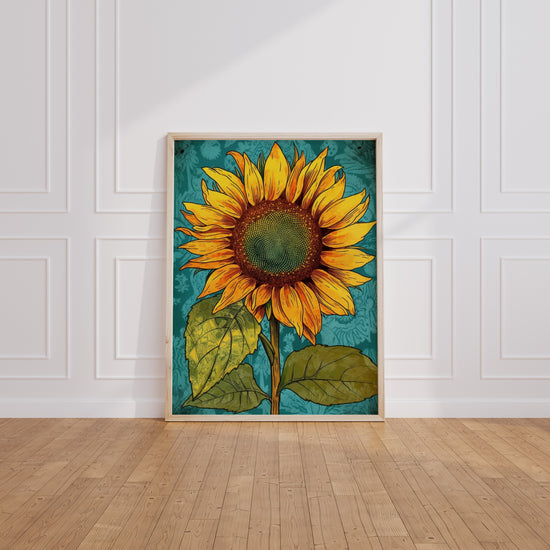 Poster Tournesol pop art - Un éclat de soleil sur vos murs — Vierge - living-room