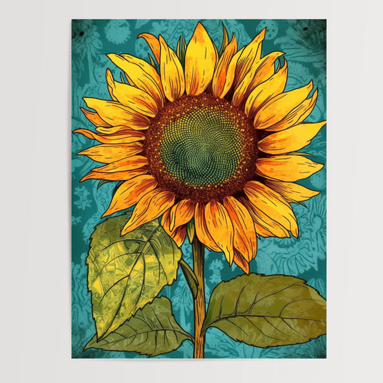 Poster Tournesol pop art - Un éclat de soleil sur vos murs — Vierge - poster-presentation-produit