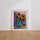 Poster Tournesols - Bouquet doré dans son pichet bleu — Vierge - living-room — passe-partout blanc