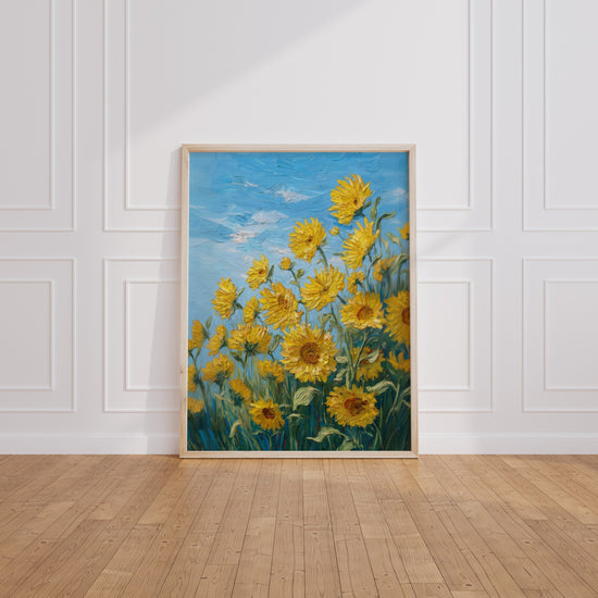 Poster Tournesols - Champ ensoleillé aux accents impressionnistes — Vierge - living-room