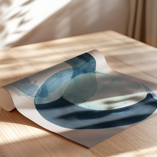 Poster Étreinte aquatique - Cercles bleus et douceur apaisante — Vierge - poster-enroullé