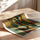 Poster Trois silhouettes - Présence ancestrale aux teintes d'ocre et turquoise — Vierge - poster-enroullé — passe-partout blanc