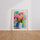 Poster Tulipes multicolores - Bouquet éclatant aux couleurs de printemps — Vierge - living-room — passe-partout blanc