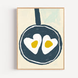 Poster Œufs au plat - Douceur gourmande d'un matin en cuisine