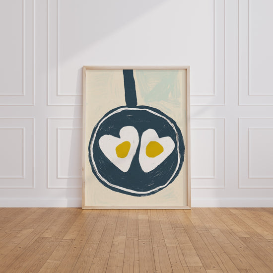 Poster Œufs au plat - Douceur gourmande d'un matin en cuisine — Vierge - living-room