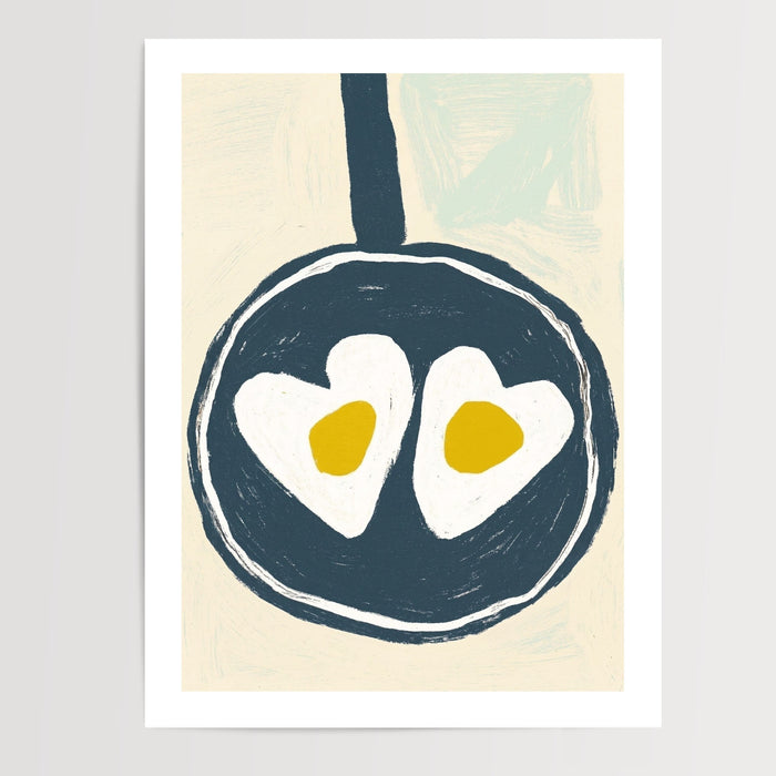Poster Œufs au plat - Douceur gourmande d'un matin en cuisine — Vierge - poster-presentation-produit — passe-partout blanc