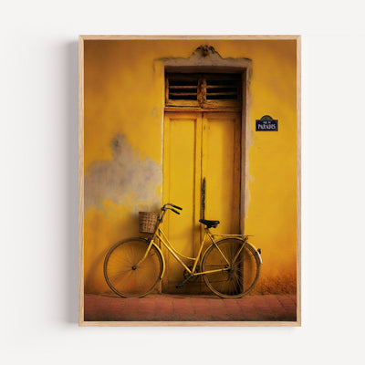 Poster Vélo vintage - Nostalgie ensoleillée en jaune éclatant