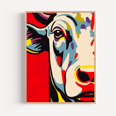 Poster Vache pop art - L'audace colorée à la Lichtenstein
